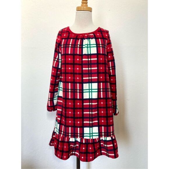 GYMBORee Girls 5/6 Christmas Plaid Flannel Nightgown BUY 2 GET 1 FREE - Picture 1 of 5